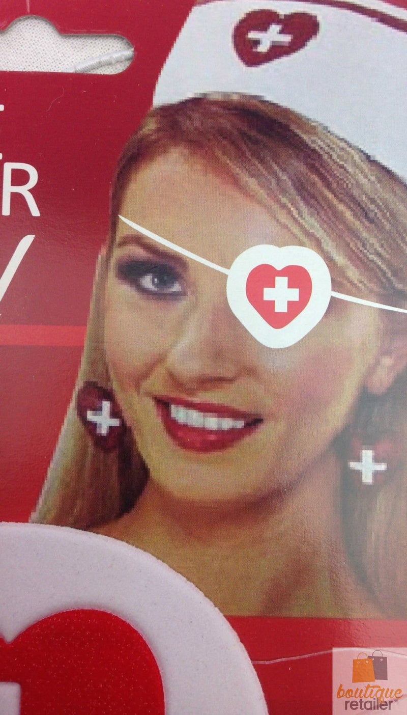 NURSE EYEPATCH Fancy Dress Hospital Heart Costume Ladies Doctor Party - NuSea