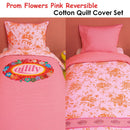 Oilily Prom Flowers Pink Cotton Quilt Cover Set Single - NuSea