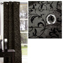 One Piece of Options Flocking Unlined Curtain 110 x 213 cm Charcoal - NuSea