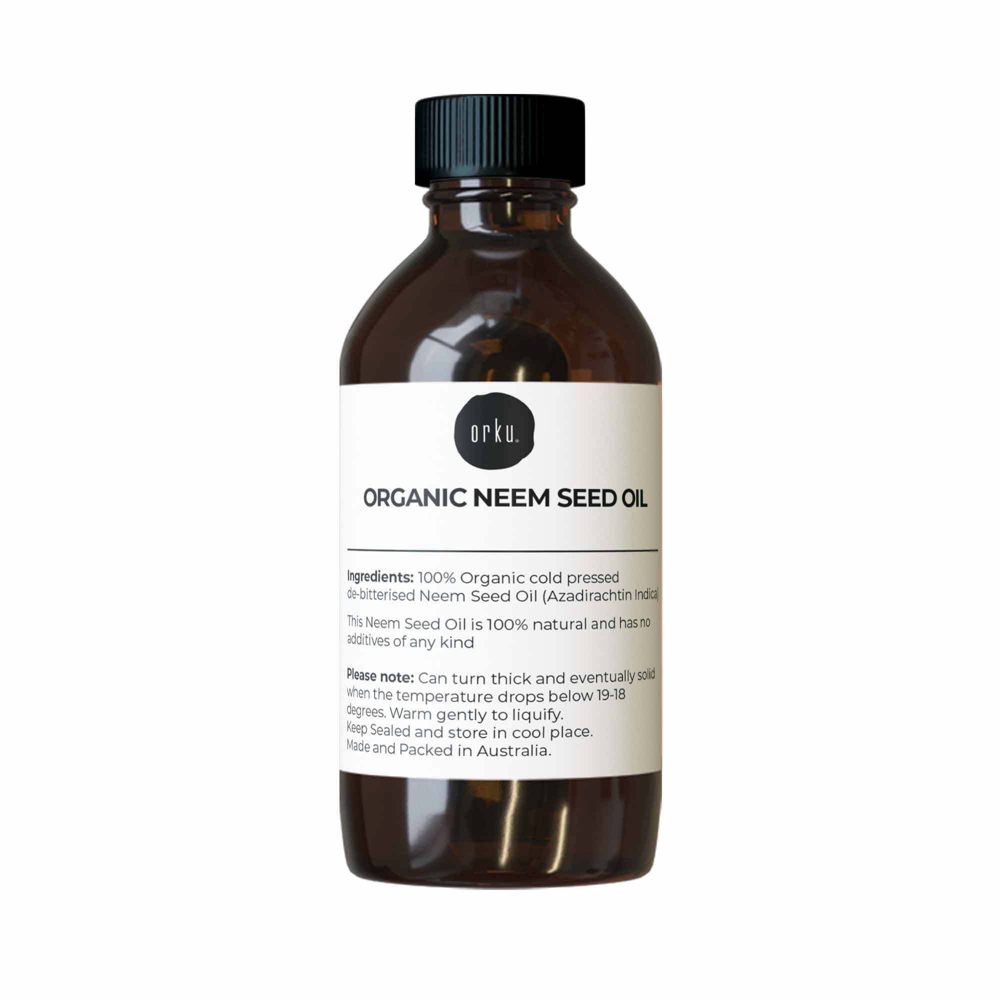 Orku 100ml Organic Neem Seed Oil Debitterised Cold Pressed Azadirachtin Indica - NuSea