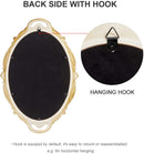 Oval Antique Gold 25 x 38 cm Vintage Carved Hanging Wall Mirror for Bedroom and Living - Room - NuSea