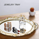 Oval Antique White 25 x 38 cm Vintage Carved Hanging Wall Mirror for Bedroom and Living - Room - NuSea