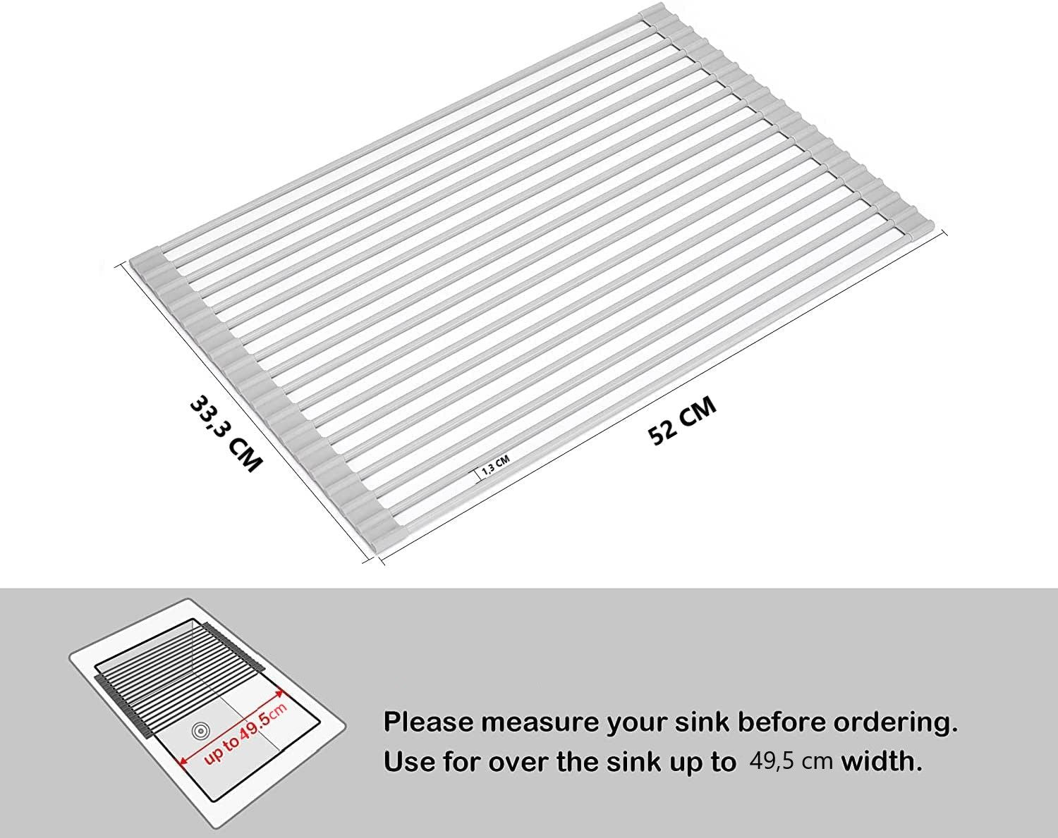 Over The Sink Multipurpose Roll - Up Dish Drying Rack (52 x 33 cm) - NuSea