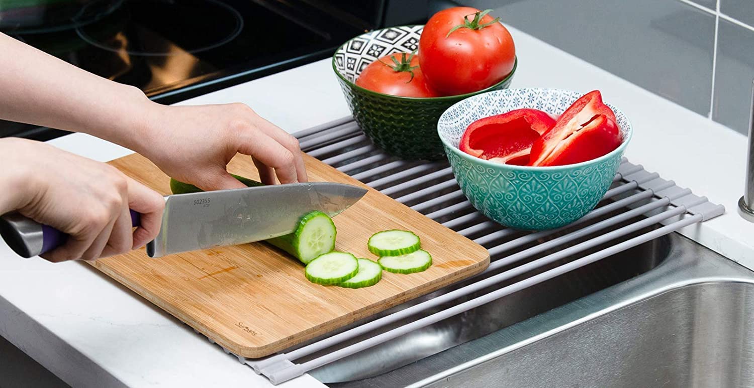 Over The Sink Multipurpose Roll - Up Dish Drying Rack (52 x 33 cm) - NuSea