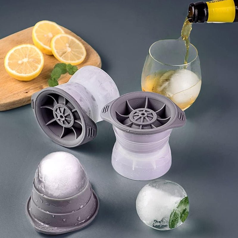 Pack of 2 Sphere Shape Ice Molds Quick Release Ice Ball Maker for Cocktail - NuSea