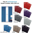 Pair of Blockout Embossed Eyelet Leaf Curtains Coffee - NuSea
