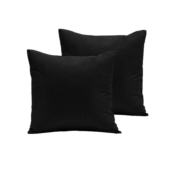 Pair of Polyester Cotton European Pillowcases Black - NuSea