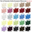 Pair of Polyester Cotton European Pillowcases Buttercup - NuSea