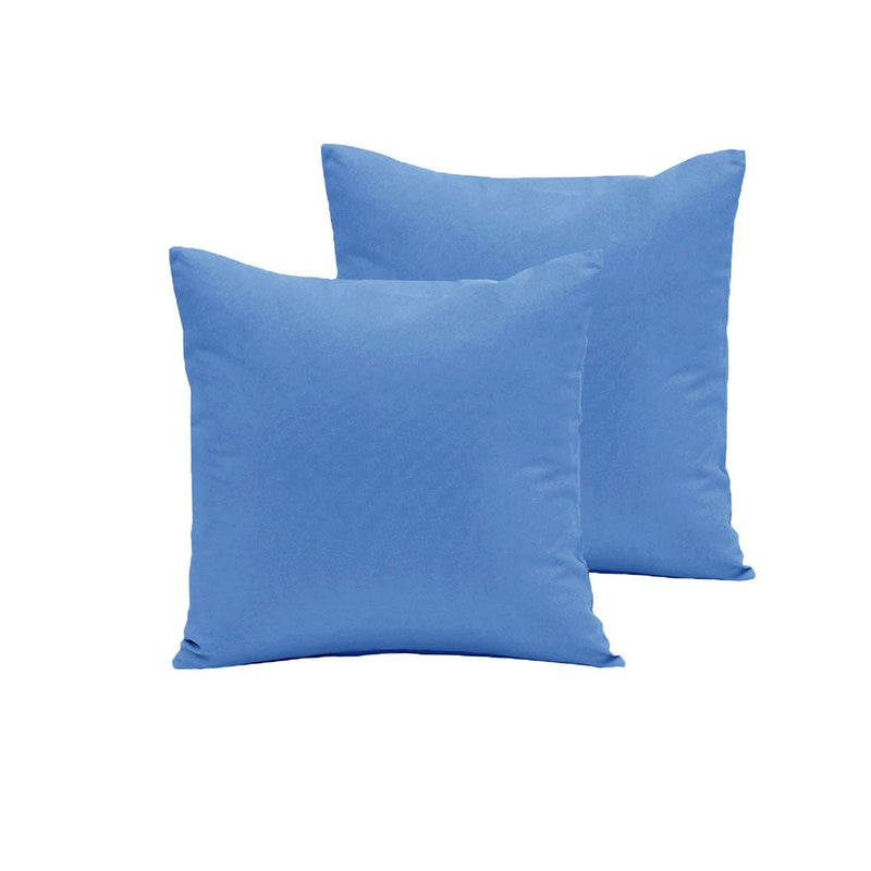 Pair of Polyester Cotton European Pillowcases Mid Blue - NuSea