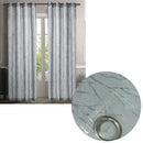 Pair of Sheer Eyelet Curtains Grey with Silver Foils 137 x 213 cm - NuSea