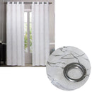 Pair of Sheer Eyelet Curtains White with Silver Foils 137 x 213 cm - NuSea