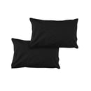 Pair of Solid Colour Microfiber Standard Pillowcases 48x73cmx15cm (Flap) Black - NuSea