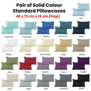 Pair of Solid Colour Microfiber Standard Pillowcases 48x73cmx15cm (Flap) Frost Blue - NuSea