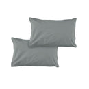 Pair of Solid Colour Microfiber Standard Pillowcases 48x73cmx15cm (Flap) Grey - NuSea