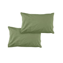 Pair of Solid Colour Microfiber Standard Pillowcases 48x73cmx15cm (Flap) Olive - NuSea