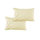 Pair of Solid Colour Microfiber Standard Pillowcases 48x73cmx15cm (Flap) Rich Cream - NuSea