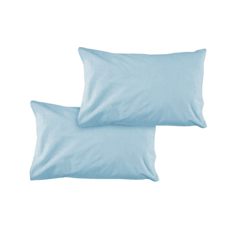 Pair of Solid Colour Microfiber Standard Pillowcases 48x73cmx15cm (Flap) Sky - NuSea