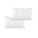 Pair of Solid Colour Microfiber Standard Pillowcases 48x73cmx15cm (Flap) White - NuSea