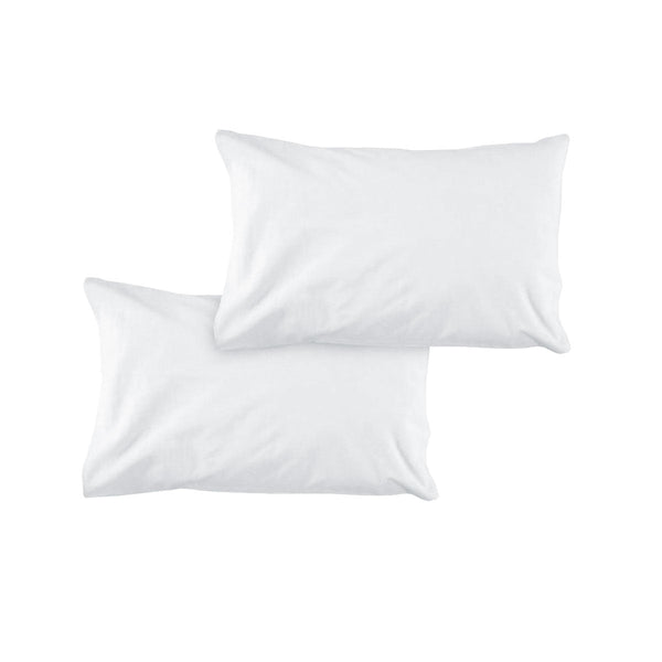 Pair of Solid Colour Microfiber Standard Pillowcases 48x73cmx15cm (Flap) White - NuSea