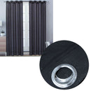Pair of Solid Colour Sheer Eyelet Curtains 137 x 213 cm Black - NuSea
