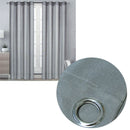 Pair of Solid Colour Sheer Eyelet Curtains 137 x 213 cm Grey - NuSea