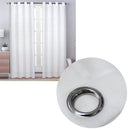 Pair of Solid Colour Sheer Eyelet Curtains 137 x 213 cm White - NuSea