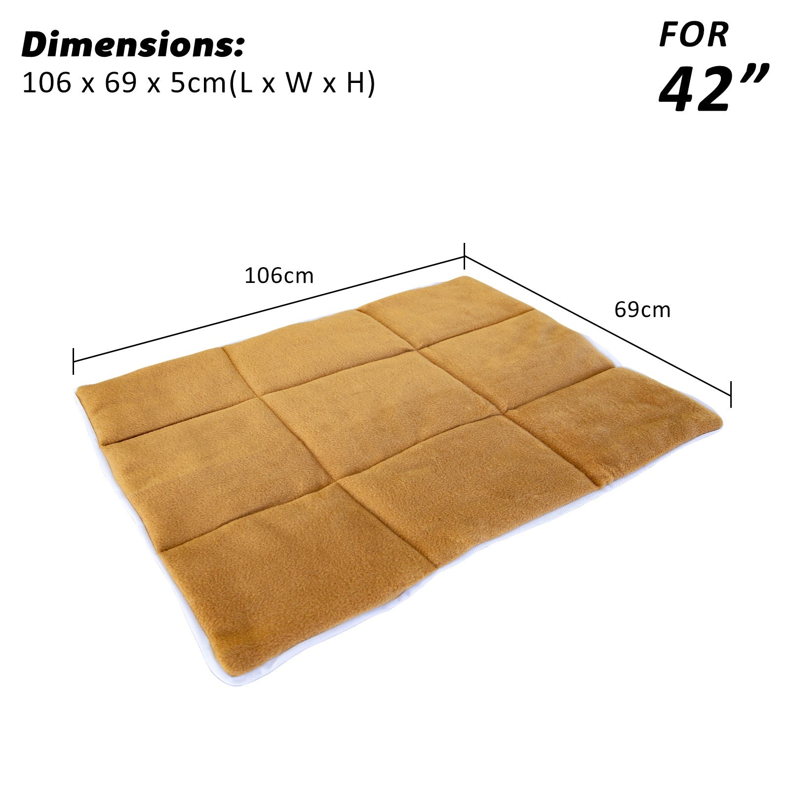 Pet Dog Cat Cushion Mat Pad 42in BEIGE - NuSea