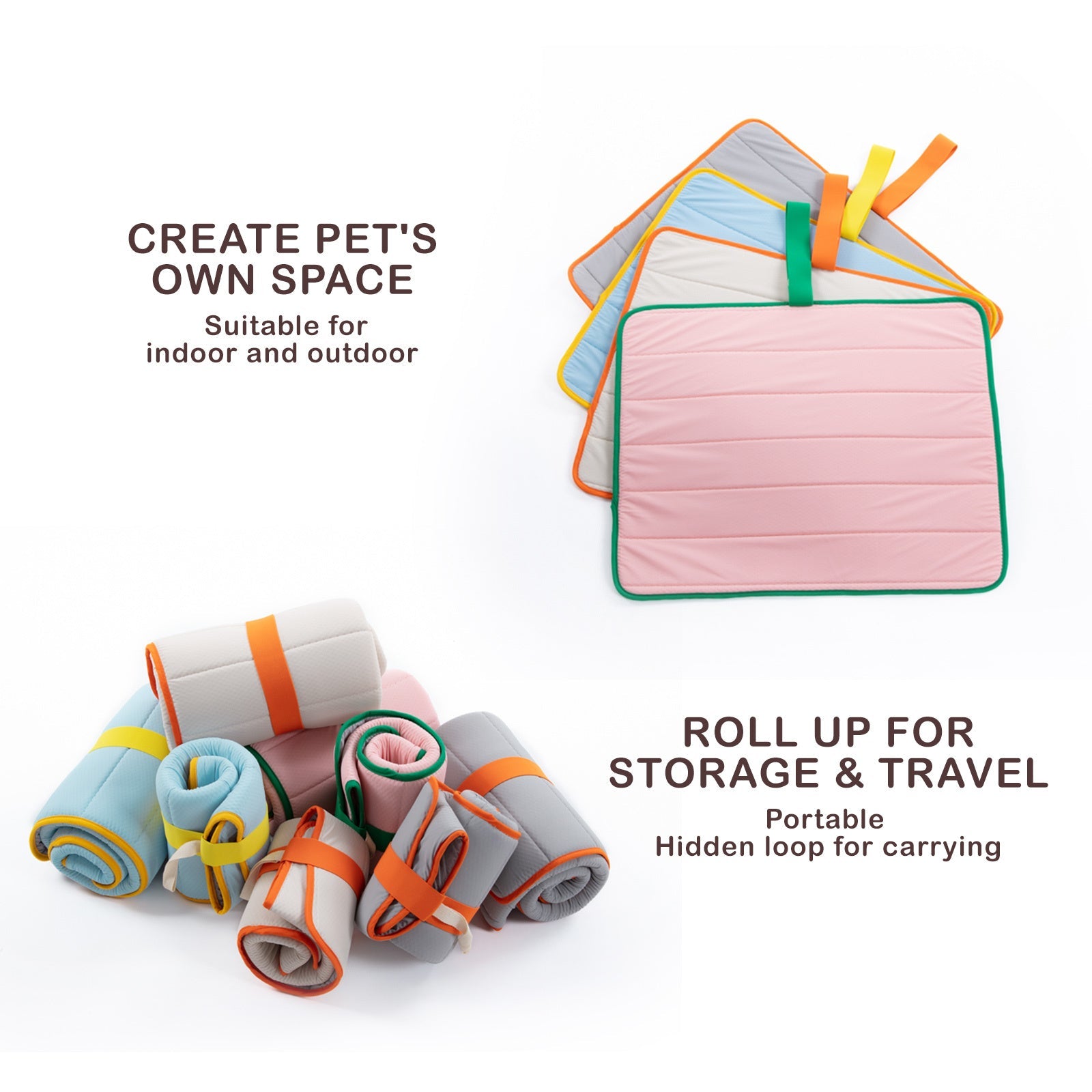 Pet Dog Cooling Mat Non - Slip Travel Roll Up Cool Pad Bed Outdoor M BLUE - NuSea