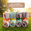 Pet Dog Cooling Mat Non - Slip Travel Roll Up Cool Pad Bed Outdoor M BLUE - NuSea