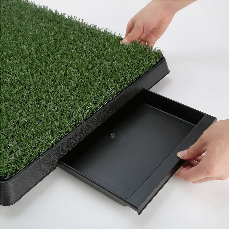Pet Dog Potty Tray Training Toilet + 1 Grass Mat 63cm x 50cm - NuSea