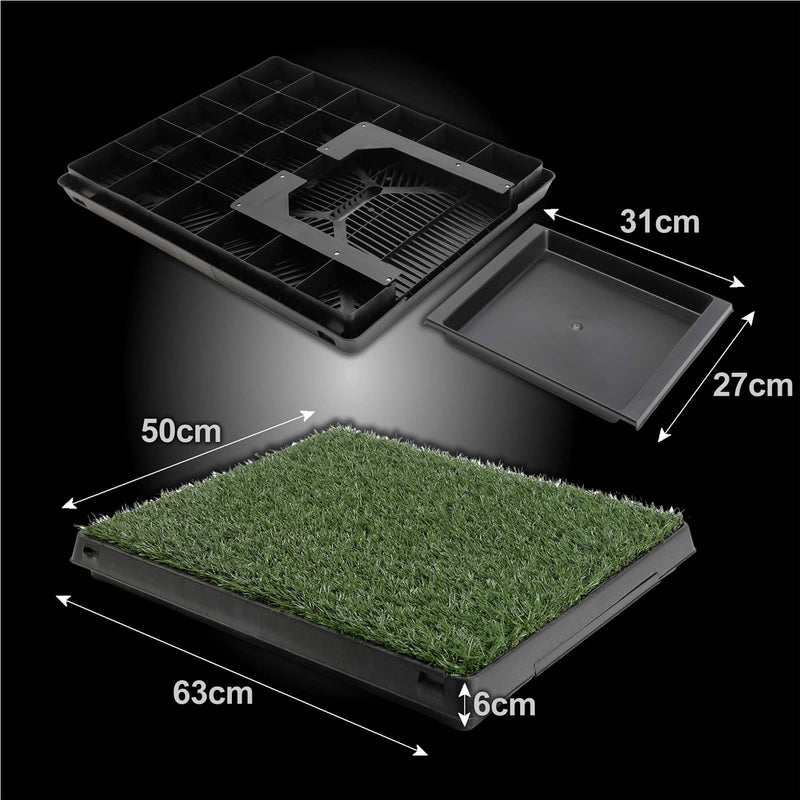Pet Dog Potty Tray Training Toilet + 1 Grass Mat 63cm x 50cm - NuSea
