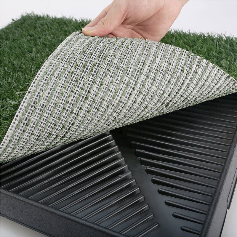 Pet Dog Potty Tray Training Toilet + 1 Grass Mat 63cm x 50cm - NuSea