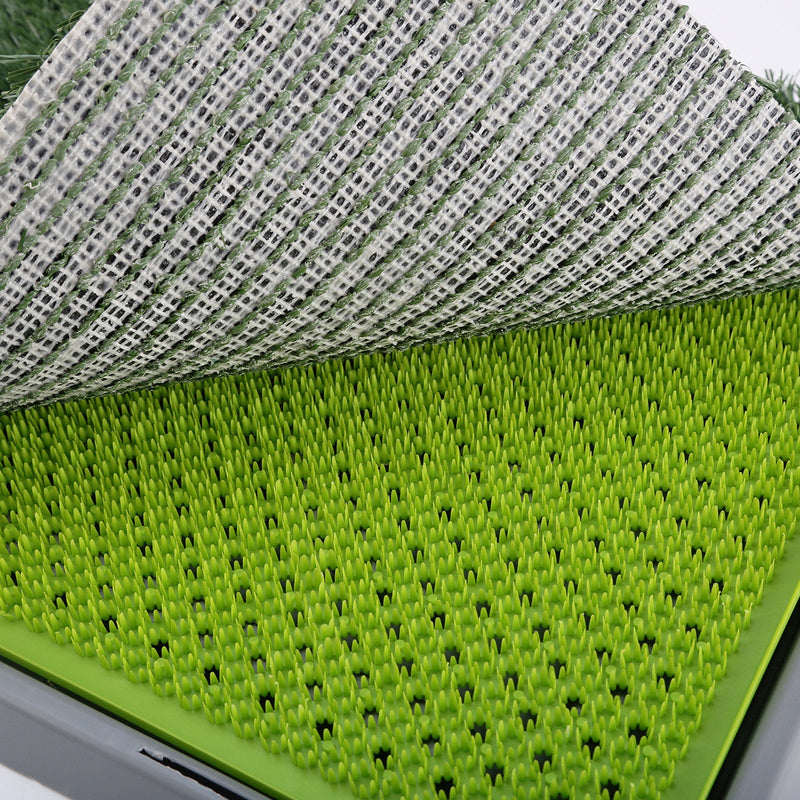 Pet Dog Potty Tray Training Toilet + 1 Grass Mat 69cm x 43cm - NuSea