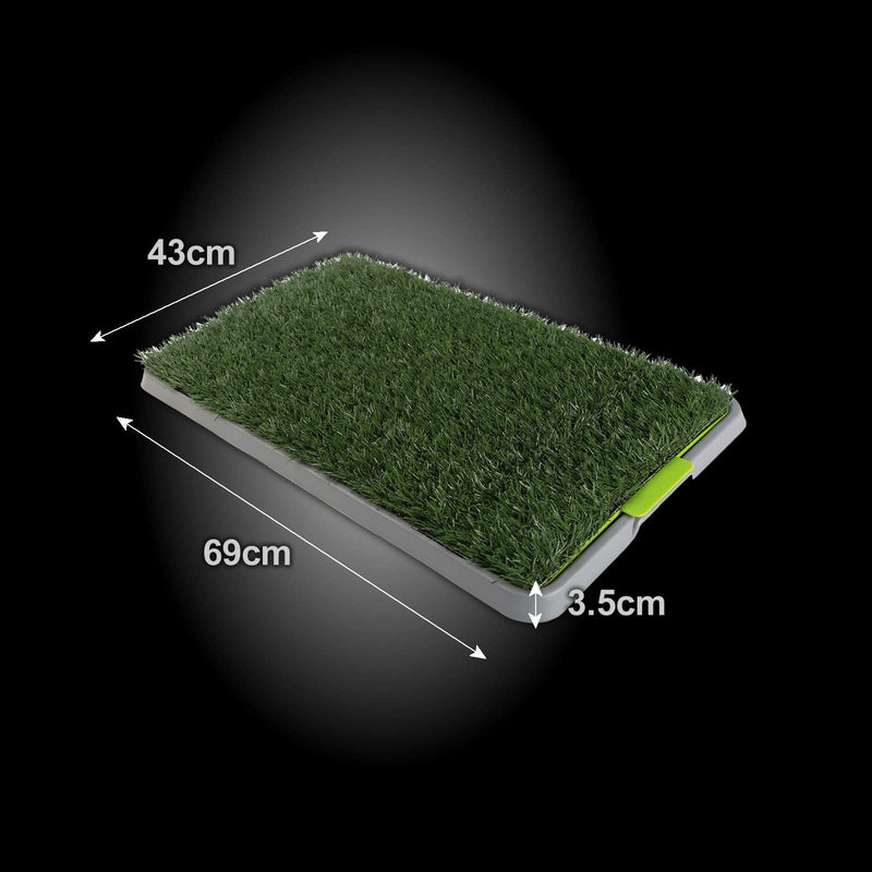 Pet Dog Potty Tray Training Toilet + 1 Grass Mat 69cm x 43cm - NuSea