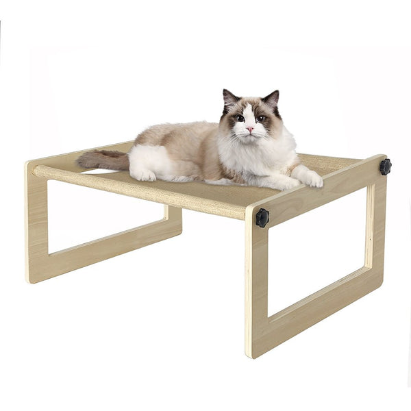 PETSWOL Breathable Cat Bed Wooden Cat Hammock - NuSea