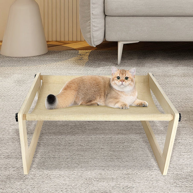 PETSWOL Breathable Cat Bed Wooden Cat Hammock - NuSea