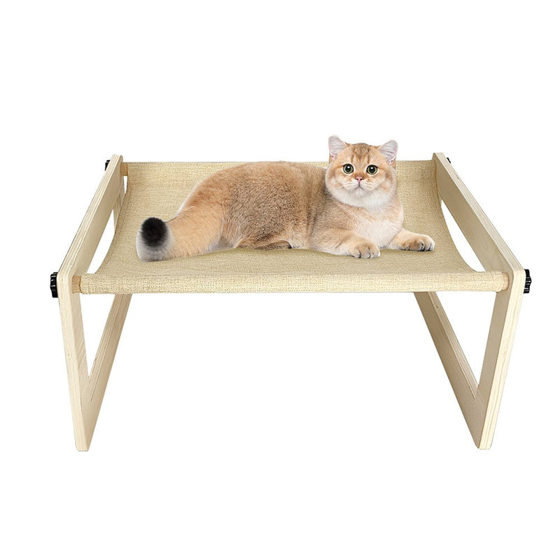 PETSWOL Breathable Cat Bed Wooden Cat Hammock - NuSea