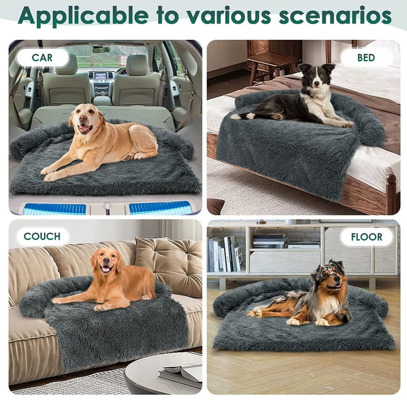 PETSWOL Calming Pet Bed - Fluffy Plush Dog Mat for Comfort and Furniture Protection - NuSea