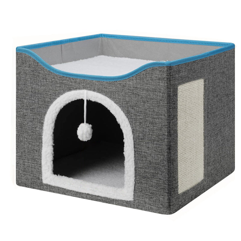 PETSWOL Cat House With Scratch Pad - Cozy Cat Hideout And Lounge For Multi - Cat Households - NuSea