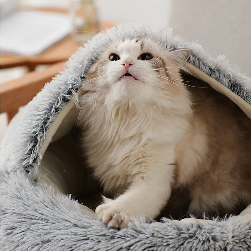 PETSWOL Cozy Burrowing Cave Pet Bed for Dogs and Cats - NuSea