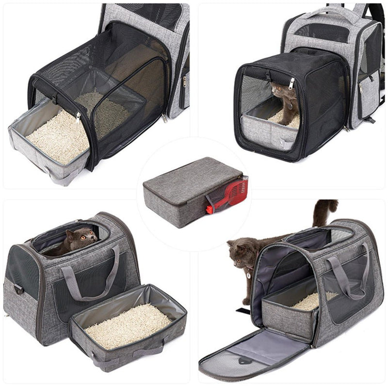 PETSWOL Foldable Cat Litter Box with Shovel - Portable and Convenient - NuSea