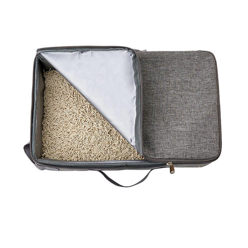 PETSWOL Foldable Cat Litter Box with Shovel - Portable and Convenient - NuSea