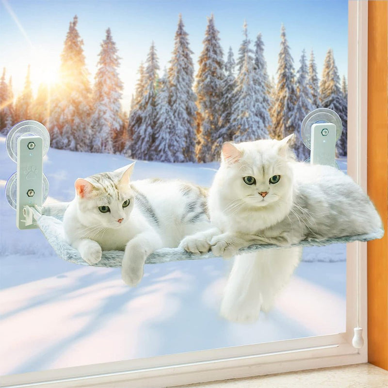 PETSWOL Foldable Cordless Cat Window Perch For Wall With Strong Suction Cups - NuSea