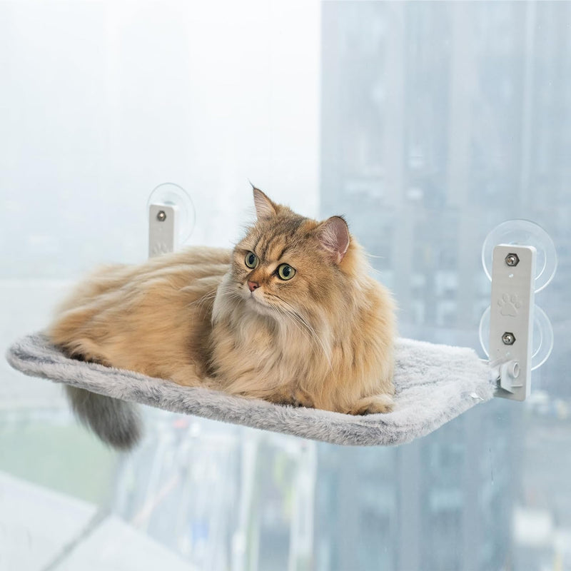 PETSWOL Foldable Cordless Cat Window Perch For Wall With Strong Suction Cups - NuSea