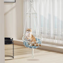PETSWOL Macrame Cat Hammock - Handwoven Boho Cat Swing For Indoor/Outdoor - NuSea