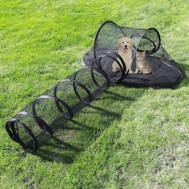 PETSWOL Portable Cat Tent With Tunnel - Spacious Outdoor Retreat For Cats And Small Pets - NuSea