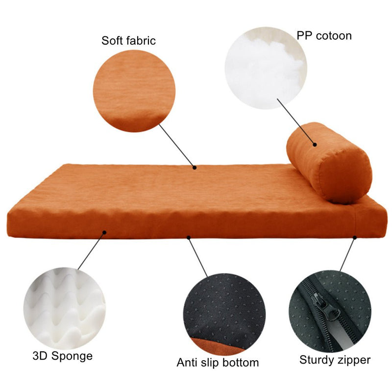 PETSWOL Removable and Washable Dog Sofa Bed - Orange - NuSea