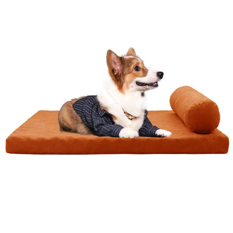 PETSWOL Removable and Washable Dog Sofa Bed - Orange - NuSea