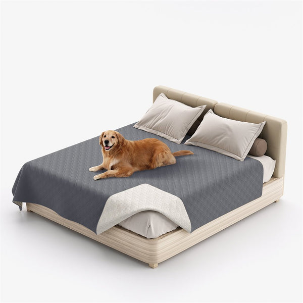 PETSWOL Waterproof Dog Bed Cover and Pet Blanket for Furniture, Bed, Couch, and Sofa - Gery - NuSea