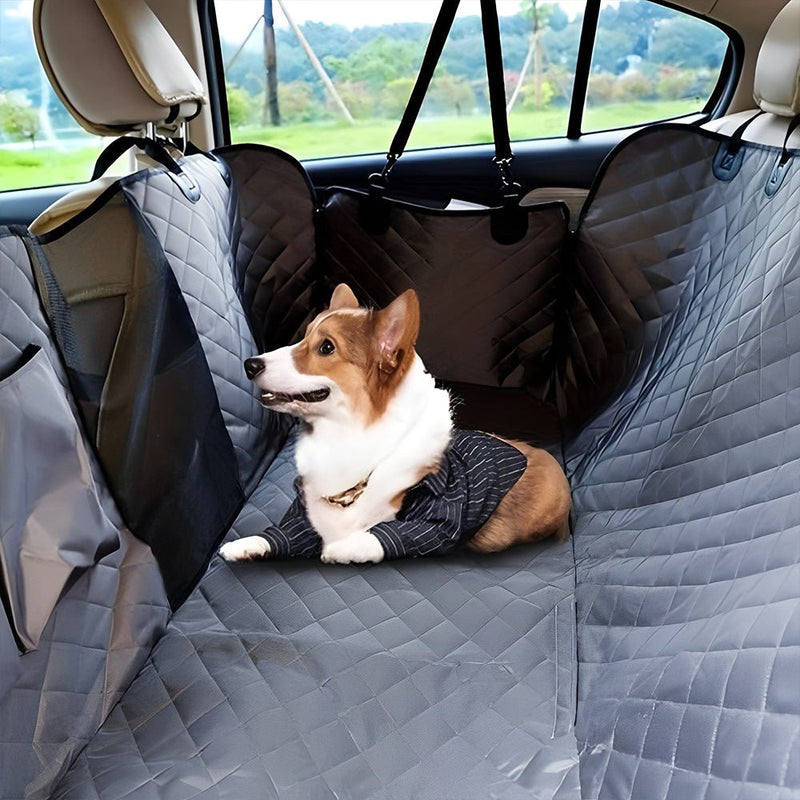 PETSWOL Waterproof Rear Seat Dog Cushion with Mesh Window for Car - NuSea